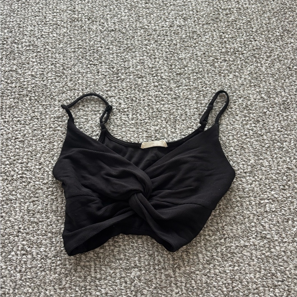 ILLA ILLA Black Knotted Crop Top